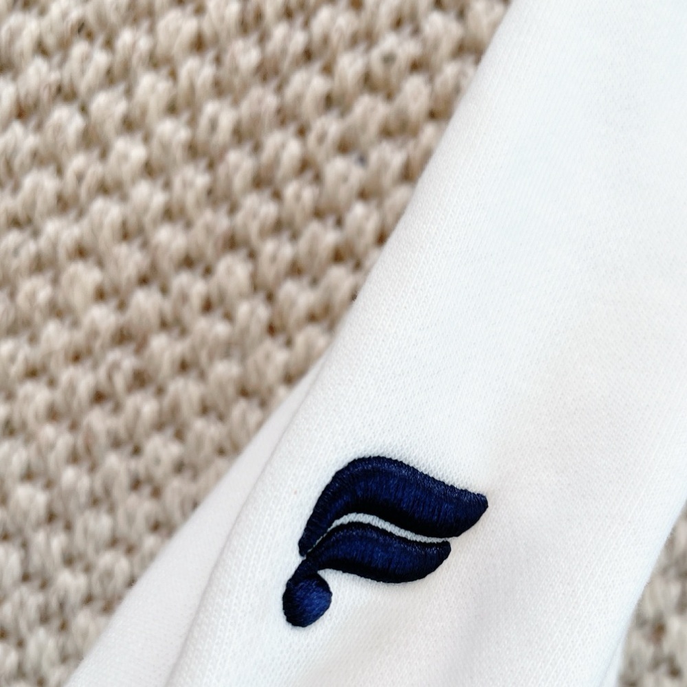 Fabletics year round snap pullover Blue and White Women's Sweatshirt XS cropped - Picture 8 of 8